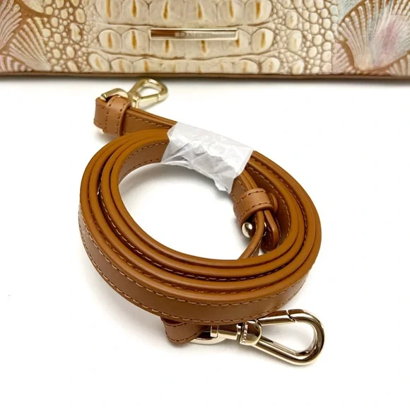 Brahmin Large Duxbury Satchel Scallop Bondi Pastel Seashell Embossed Leather - Picture 4 of 13